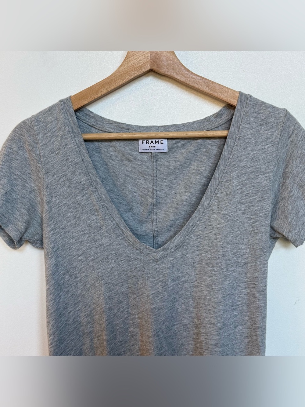 Frame Gray V-Neck Short Sleeve Tee